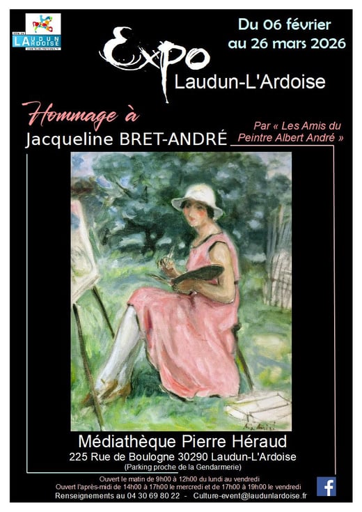 Affiche expo Jacqueline Bret André fév 2026