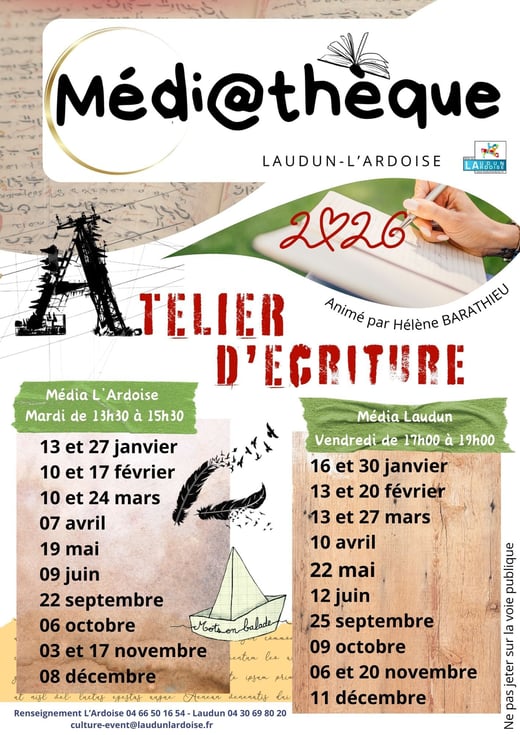 Atelier décriture 2026 Laudun-LArdoise