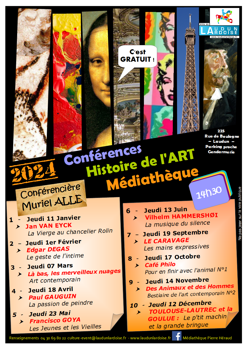 Flyer des conférences Histoire de lart 2024